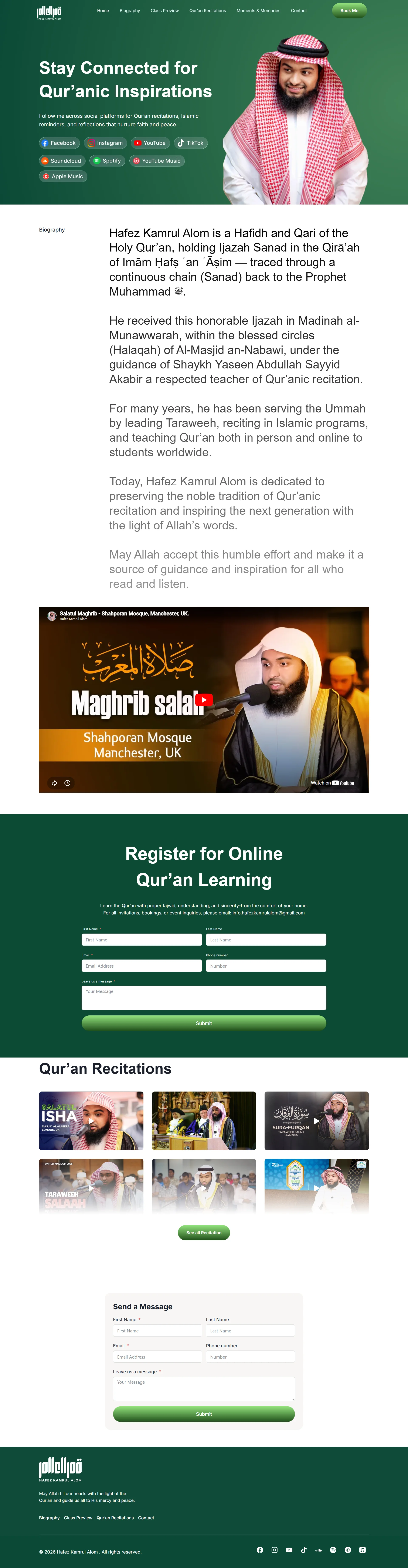 Hafez Kamrul Portfolio homepage screenshot
