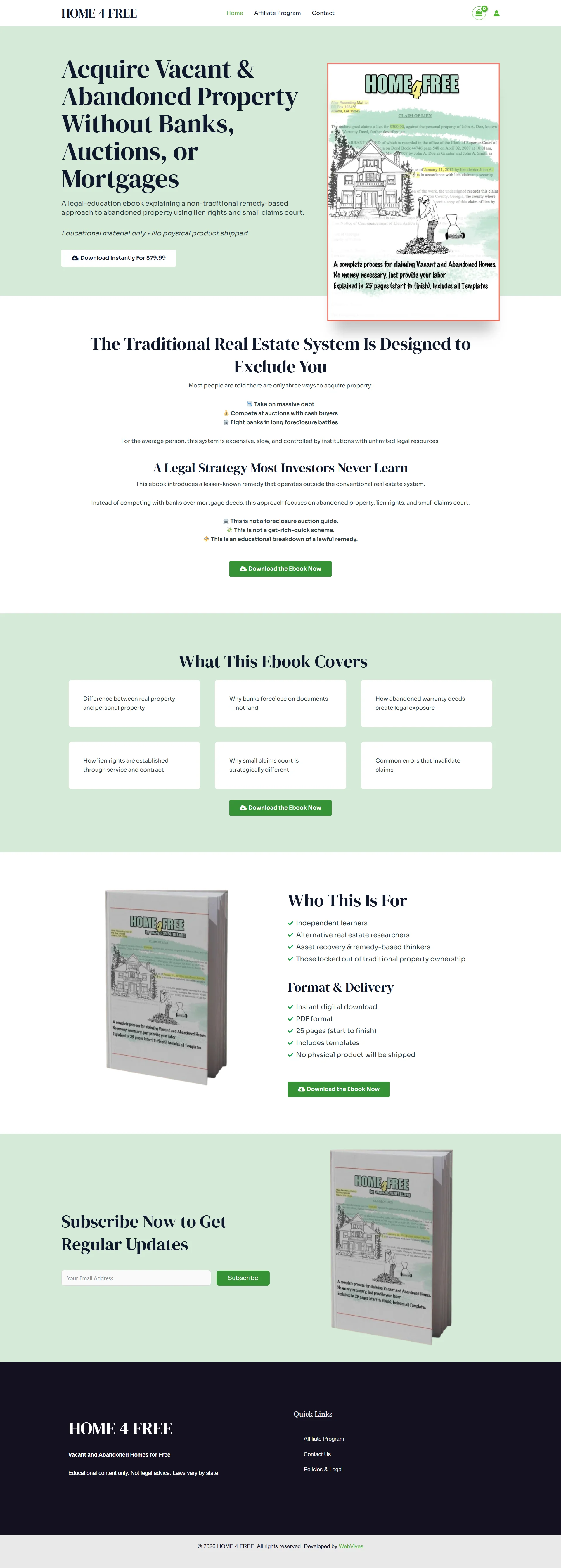 Home 4 Free homepage screenshot