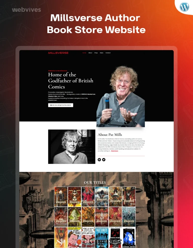 Millsverse website design by WebVives