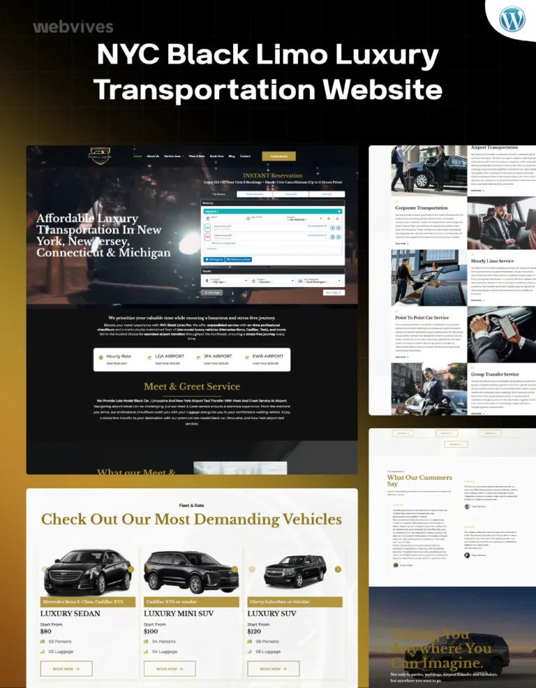 NYC Black Limo Pro website design by WebVives
