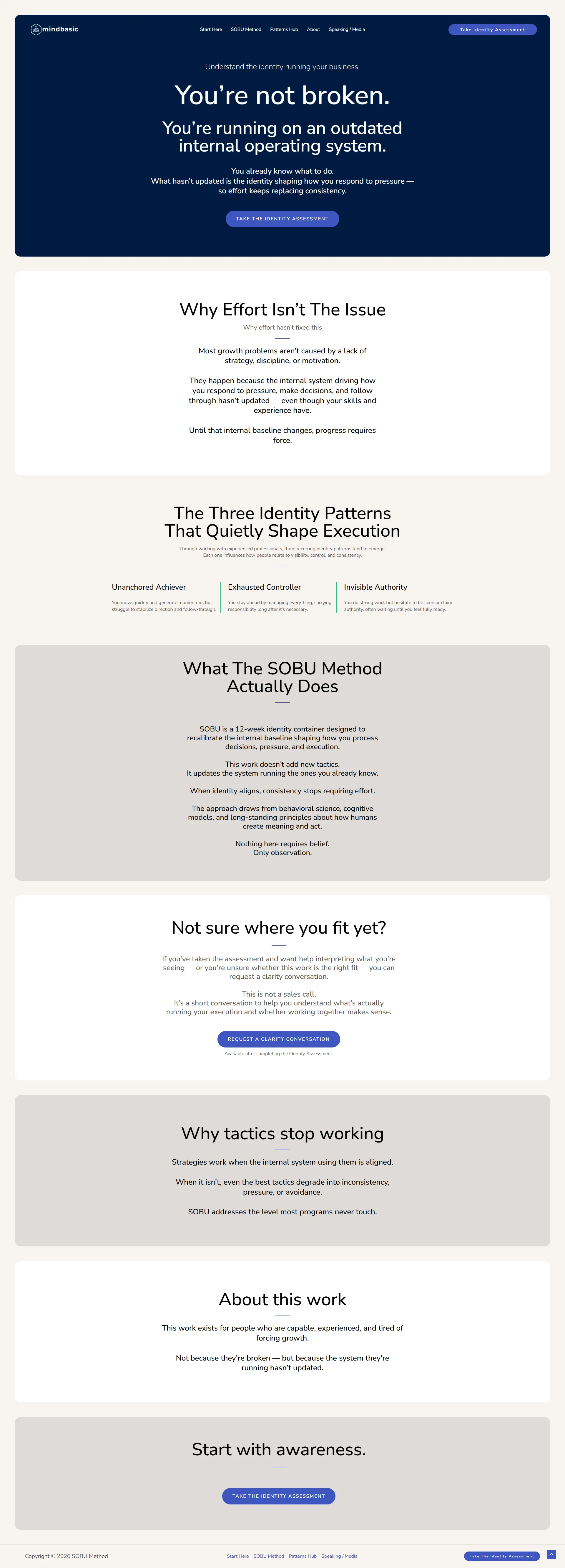 SOBU Method homepage screenshot
