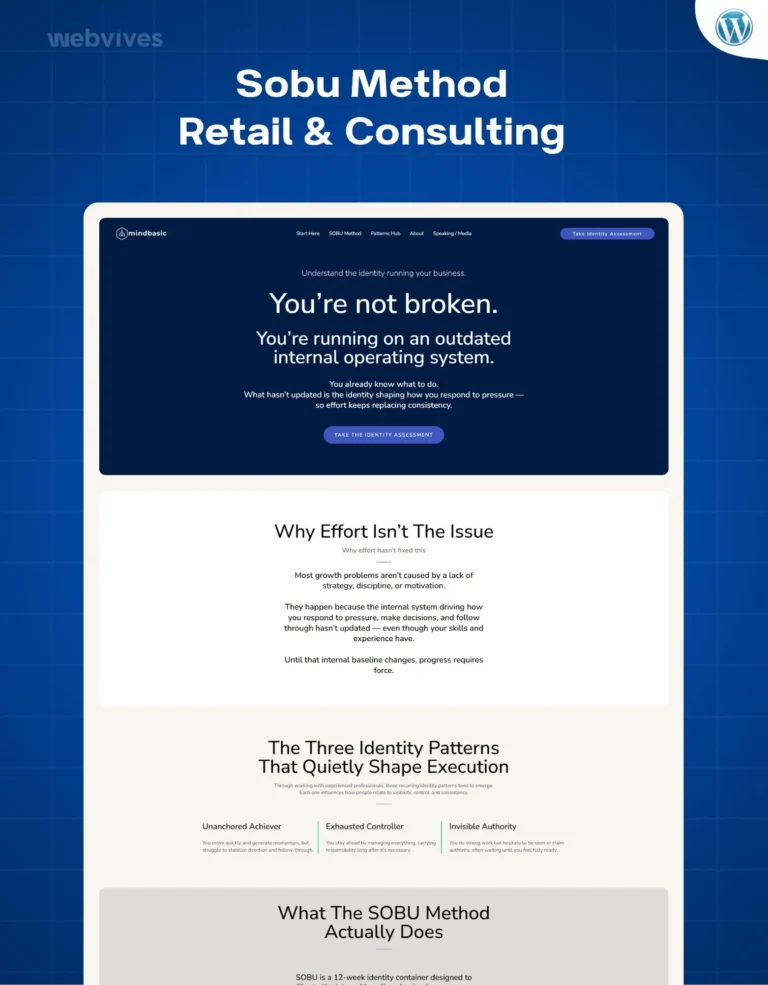 SOBU Method WordPress website homepage design by WebVives